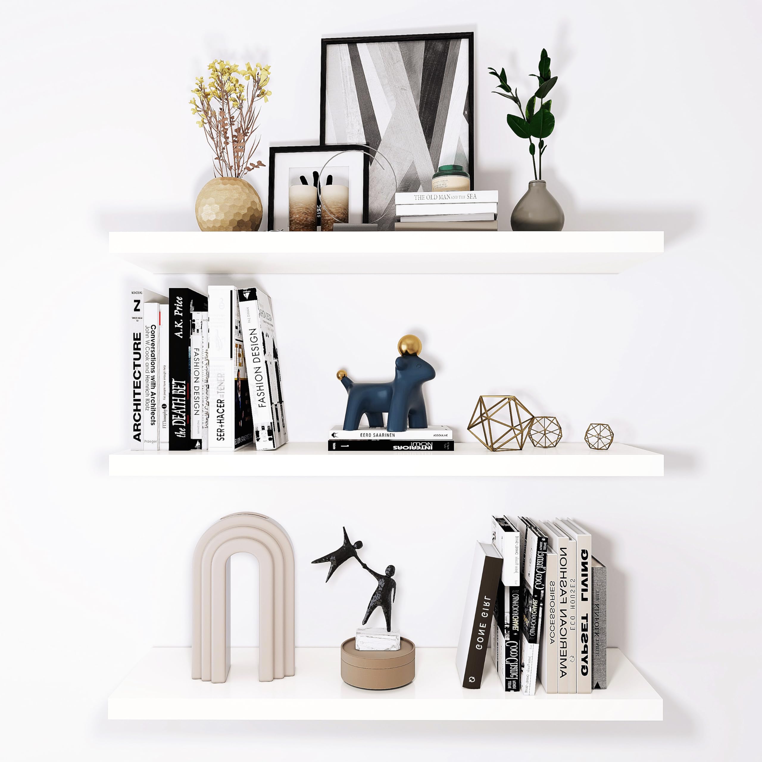 Amazon.com: ECHTTHCE White Floating Shelves, Wall Shelves